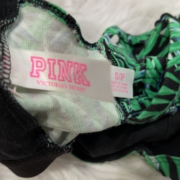VICTORIA'S Secret Pink Studded Tropical Print Crop Corset Bra Top Sz S - Picture 9 of 10